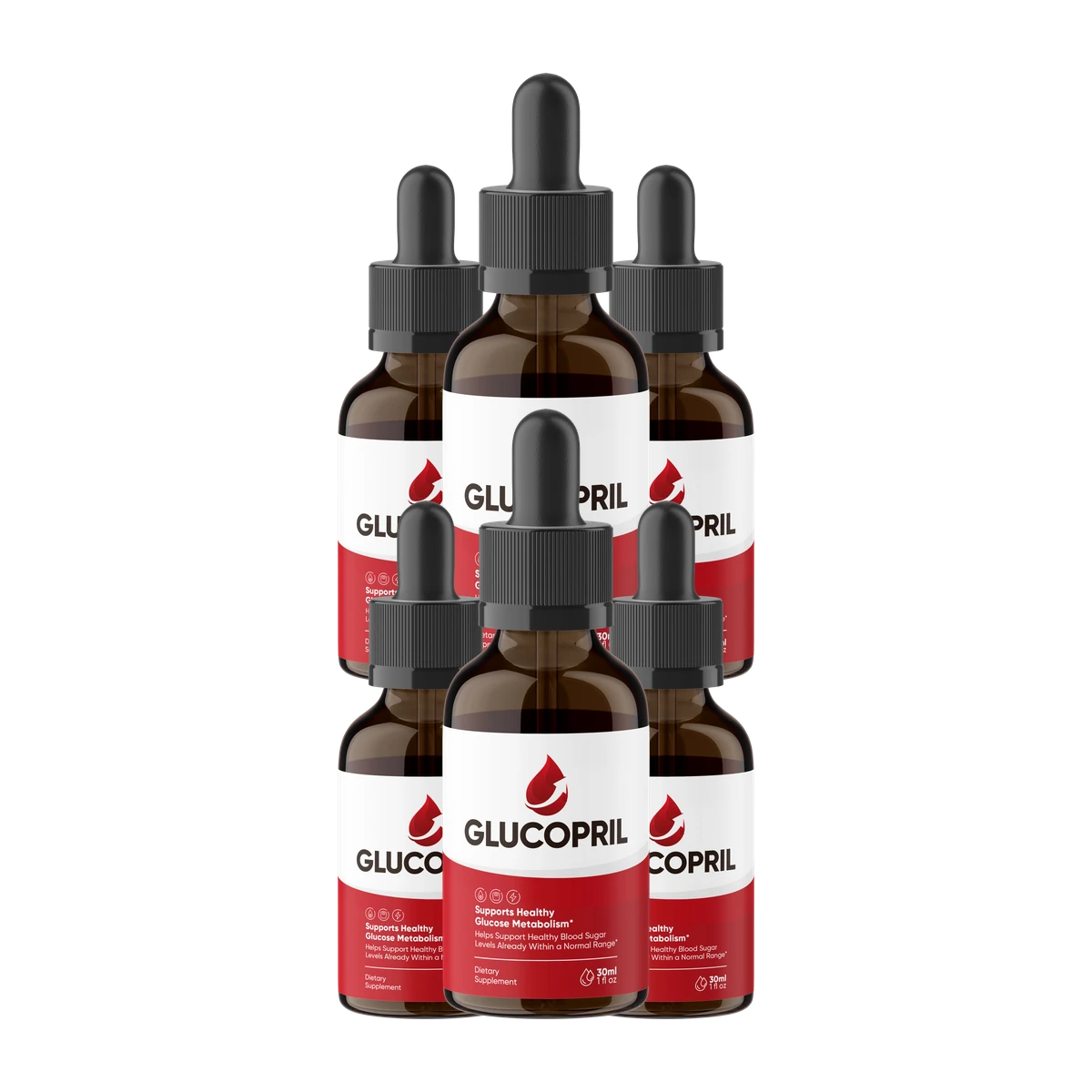 GlucoPril 6 bottles